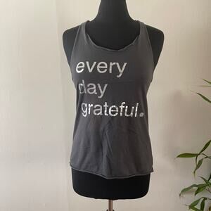 Pure Barre Womens Small Twisted Racerback Tank Top Dark Grey Workout Yoga